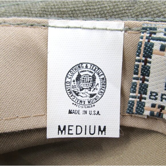 Vintage Broner Safari Hat Mens Medium Olive Canvas Fedora Made in USA 80s 90s - Picture 8 of 13